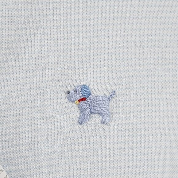 Kissy Kissy Pima Cotton Stripes Embroidered Puppy Converter Gown - Picture 4 of 9